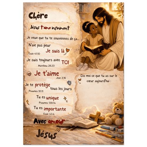 Poster personnalisé enfant – Une lettre de Jésus pour ton enfant 🤍 - Faith, Love and Grace