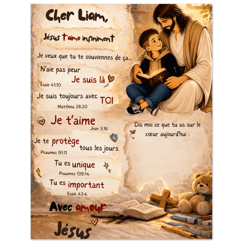 Poster personnalisé enfant – Une lettre de Jésus pour ton enfant 🤍 - Faith, Love and Grace