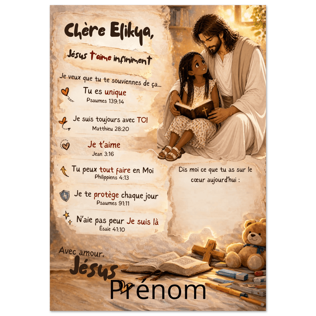 Poster personnalisé enfant – Une lettre de Jésus pour ton enfant 🤍 - Faith, Love and Grace