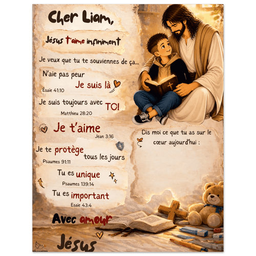 Poster personnalisé enfant – Une lettre de Jésus pour ton enfant 🤍 - Faith, Love and Grace
