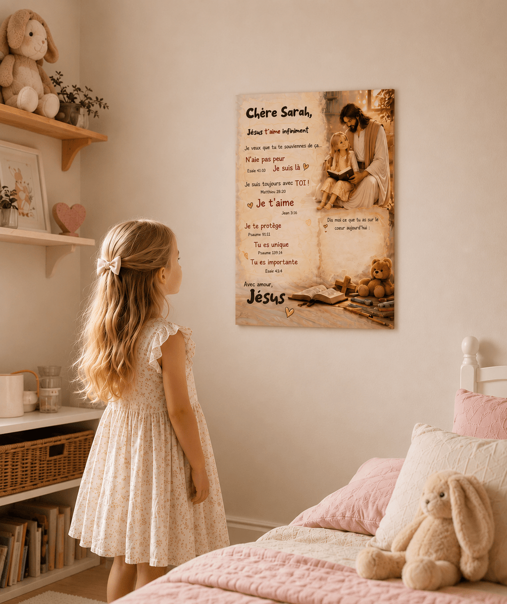Poster personnalisé enfant – Une lettre de Jésus pour ton enfant 🤍 - Faith, Love and Grace