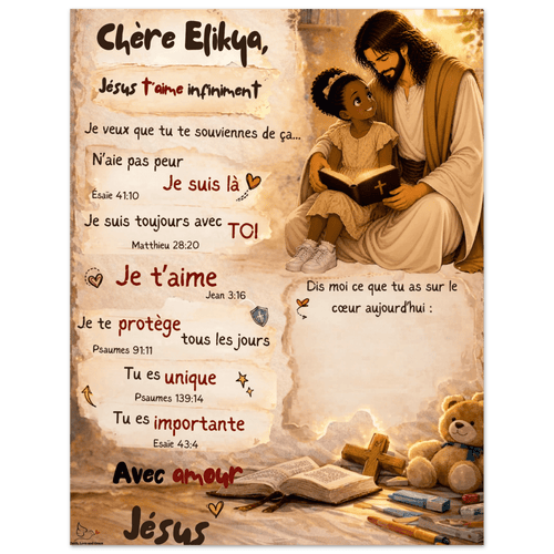 Poster personnalisé enfant – Une lettre de Jésus pour ton enfant 🤍 - Faith, Love and Grace